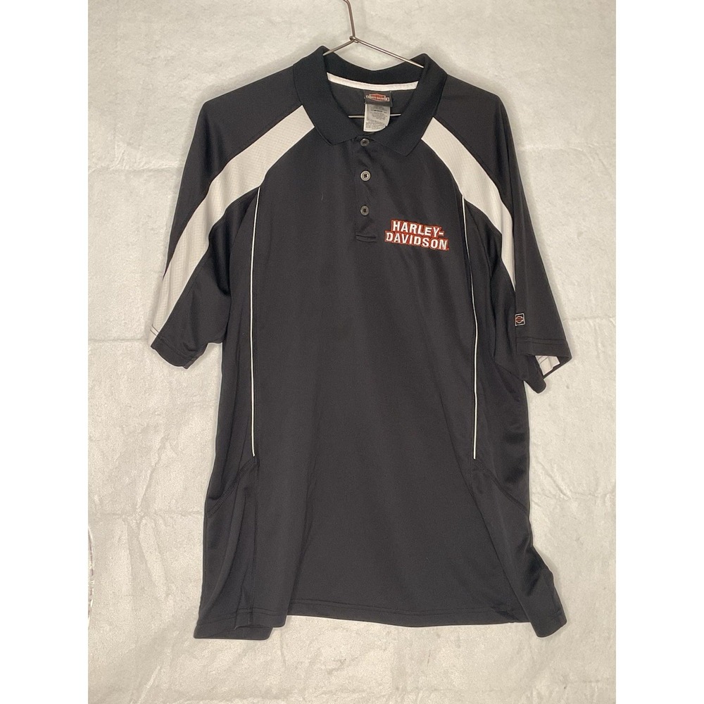 Harley Davidson Performance Polo Shirt Men's Black-Fort Thunder TX Size XXL
